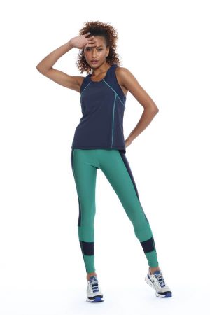 Legging Beatriz (Verde Salsa com Marinho)