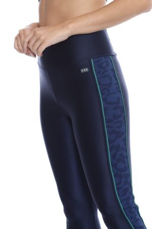 Legging Gio (Marinho Estampa com Verde)